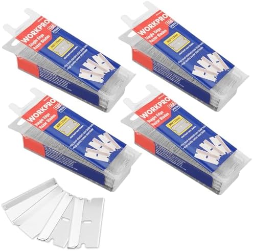 WORKPRO 400-Pack Single Edge Razor Blades, Carbon Steel Scraper Blades by WORKPRO