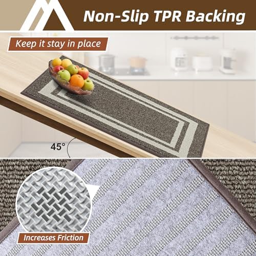 COSY HOMEER Kitchen Rugs Sets of 2 Non-Slip Washable - Image 3