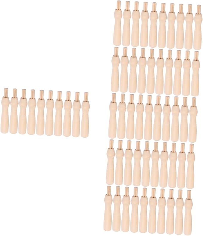 STOBOK 60 Pcs Punch Needle Handles Wooden Felting Needle Handles Replacement by STOBOK