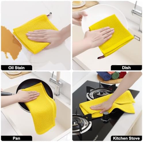 Homaxy 8 Pack 100% Cotton Kitchen Towels and Dishcloths Set - Image 5