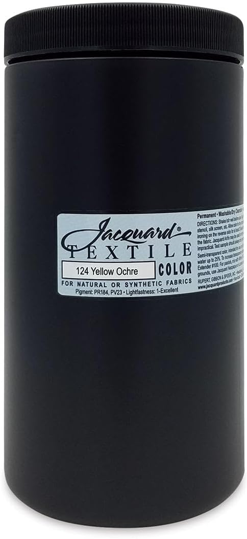 Jacquard Fabric Paint for Clothes - 32 Oz Textile Color - Yellow Ochre - Leaves by Jacquard
