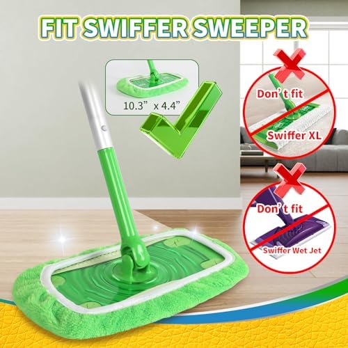 3-Pack Reusable Washable Chenille Mop Pads, Microfiber Dry Wet Refills - Image 2