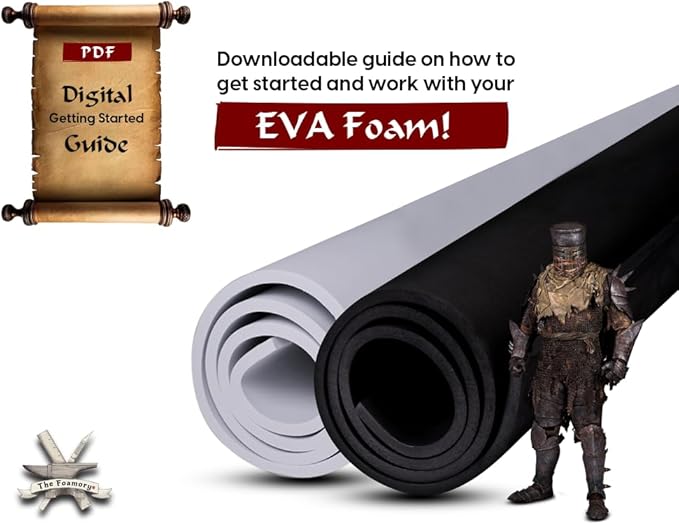 2-Pack EVA Foam Cosplay Bundle - 2 Pack: 1mm Thick (Black) 14" x 39" Sheet - Premium Foam Sheets - Ultra High Density Craft Foam 85 kg/m3 - by The Foamory