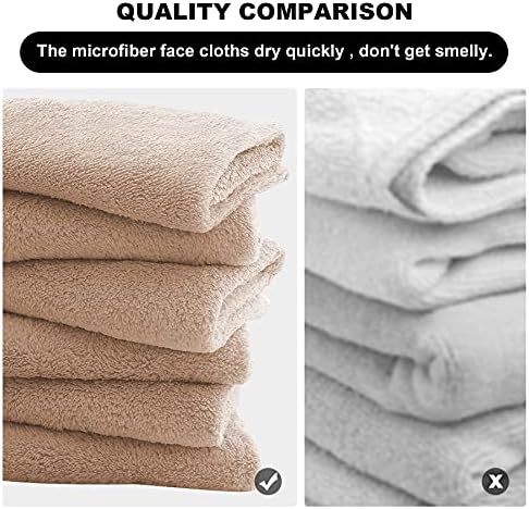 MOONQUEEN Microfiber Facial Cloths Fast Drying Washcloth 12 Pack - Image 6