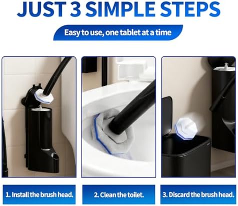 2 Pack Disposable Toilet Brush and Holder Set, Extended Handle - Image 7