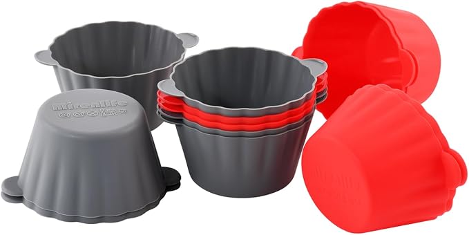 12 Pack Reusable Non-stick Large Silicone Baking Cups, 3.54 Inch Jumbo Silicone - Image 2