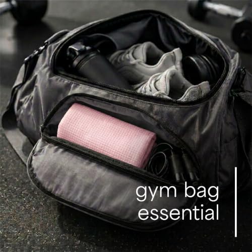 S&T INC. Microfiber Gym Towels, 3 Pack, Honeycomb Pink - Image 3
