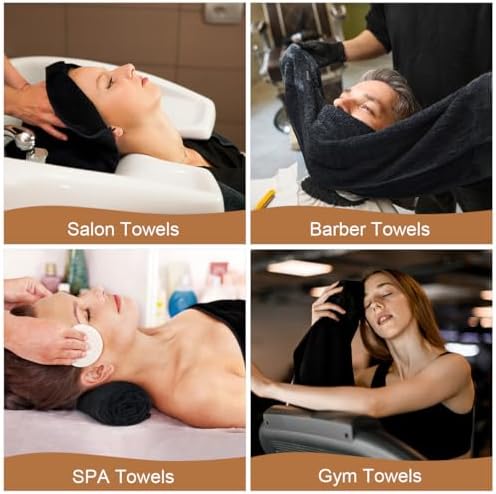 Orighty Salon Towels, 2 Pack Black Microfiber Hair Towel - Image 6