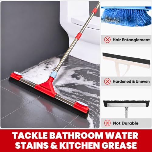 Floor Squeegee Scrubber with Extendable 62" Long Handle - Image 5