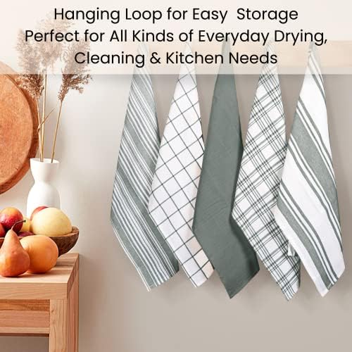 Cotton Clinic Assorted Kitchen Towels 5 Pack – Soft Absorbent Quick Drying - Image 5
