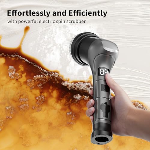 Electric Spin Scrubber, Cordless Handheld Cleaning Brush, Large Battery - Image 4