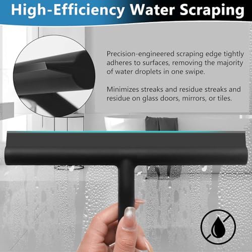 Shower Squeegee for Glass Doors, Full Silicone Jacketed Squeegee - Image 4