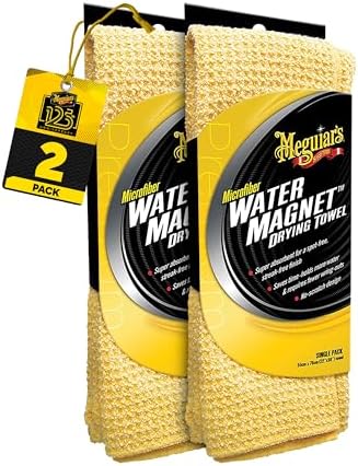 Meguiar's Microfiber Towel, Water Magnet, 2 Pack | Car Drying | Super Absorbent by Meguiars