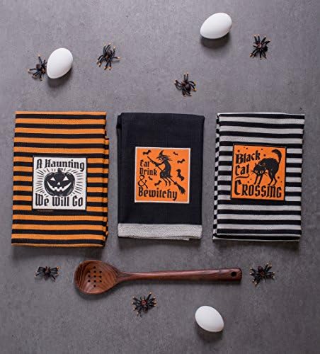 DII Happy Halloween Dishtowel Collection Embellished Cotton Kitchen Hand Towel - Image 4