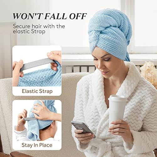 YFONG Large Microfiber Hair Towel Wrap - Image 4