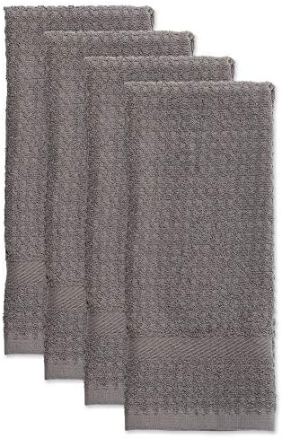 DII Basic Terry Collection Waffle Dishtowel Set, Solid Gray, 4 Piece - Image 2