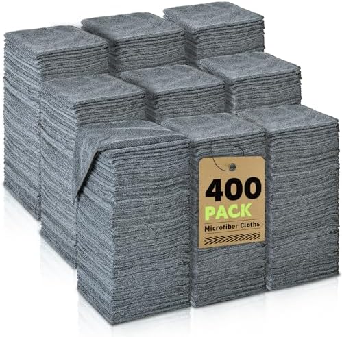 Microfiber Cleaning Cloths Bulk-400 Pack by TEAWOO