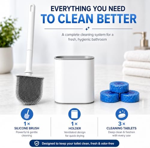 Silicone Toilet Brush and Holder Set - Image 3