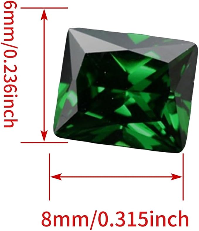 Emerald Green Color Cubic Zirconia Loose Beads Unset - Image 2