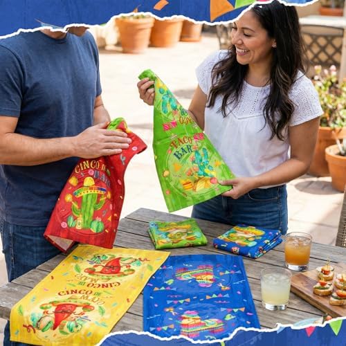 Breling 6 Pack Mexican Kitchen Towels Fiesta Cactus Taco Cinco De Mayo - Image 4