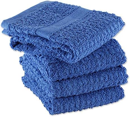 DII Basic Terry Collection Waffle Dishtowel Set, Solid Blueberry, 4 Piece - Image 2
