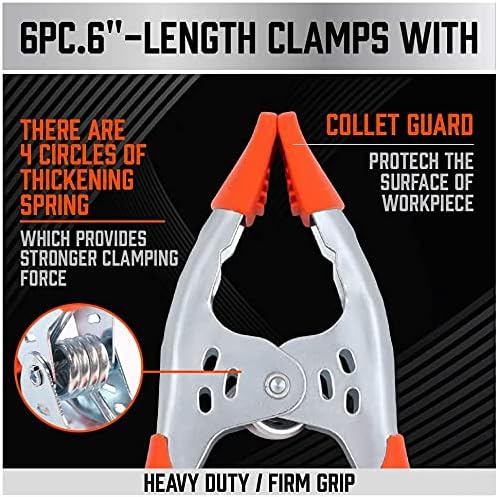 27-Piece 6-Inch Heavy Duty Spring Clamp Set, Large Metal Spring Clamps - Image 4