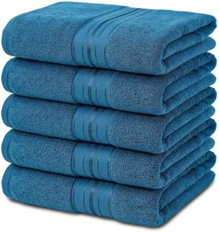 Luxury Hand Towels Set for Bathroom, 5 Pack, Light Blue by meishiqi