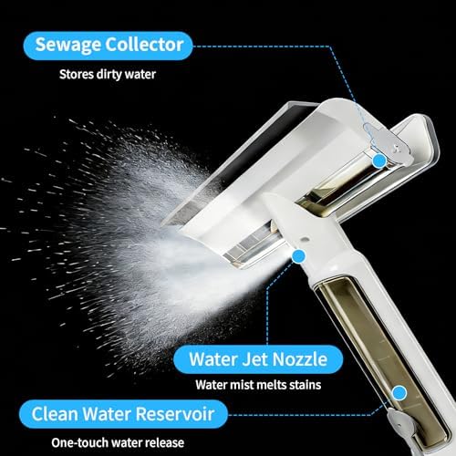 4-in-1 Window Cleaner with Extension Pole & Handle-Controlled Sprayer - Image 4