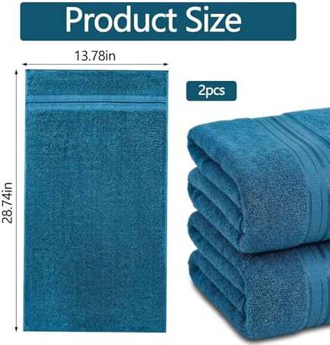 Luxury Hand Towels Set for Bathroom, 2 Pack, Light Blue - Image 4