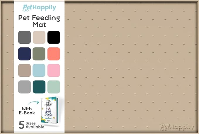 Dog Food Mat - 28x18 Raised Edges Dogs Mat by PETHAPPILY