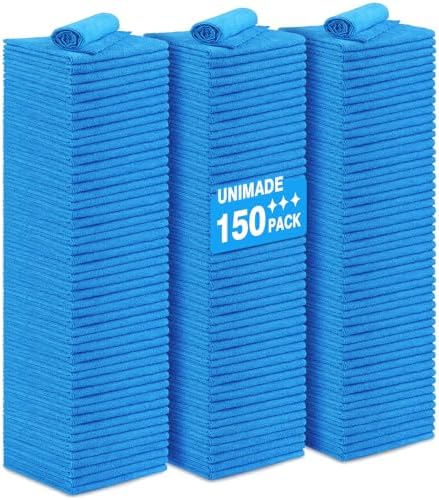 UNIMADE Shop Towels Rags, 150 Pack Reusable Microfiber Cleaning Cloth by Unimade