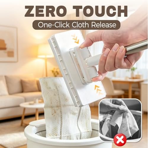 Hands Free Flat Mop, Zero Touch Gap Dust Cleaner & Locking Head - Image 2