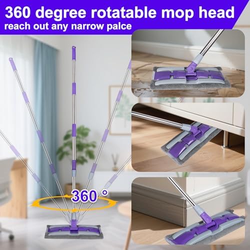 Microfiber Mops for Floor Cleaning, Wet Dry Flat Mop - Image 3