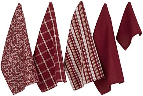 DII Assorted Woven Kitchen Set, Barn Red, 5 Piece by DII