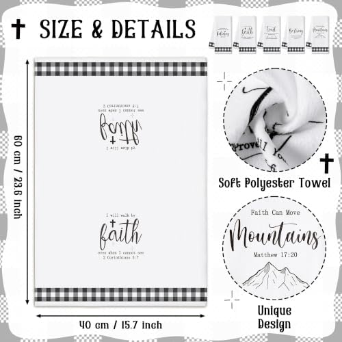 R HORSE 5 Pack Religious Christian Kitchen Dish Towels - Image 3