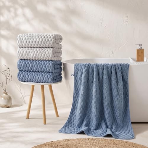 REDKISS Microfiber Bath Towels of 4-27x55 Inches Bath Towel Large, Highly - Image 4