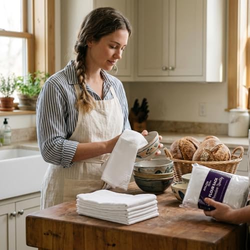 Avalon Kitchen Flour Sack Towels – 30 Pack, 28x28 Inch, 100% Cotton – Flour - Image 5
