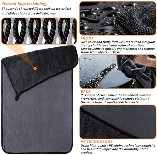 8 Pack Microfiber Car Towels, 600 GSM - Image 2