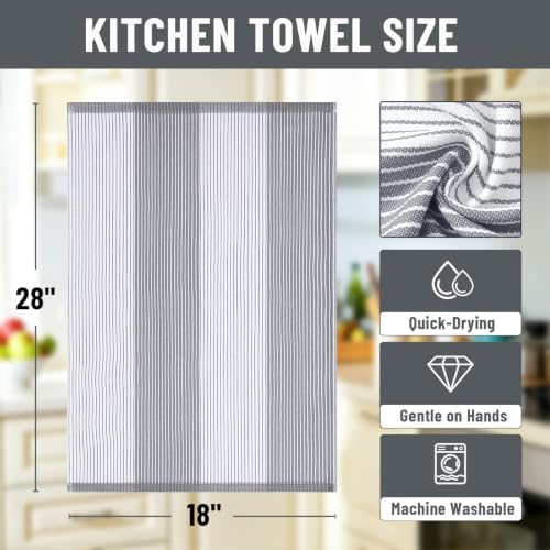 Homaxy Premium 100% Cotton Kitchen Towels 18"x28", 4 Pack - Image 2
