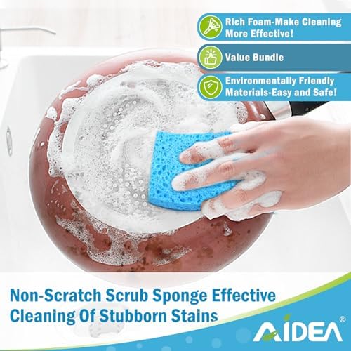 AIDEA Sponges Kitchen-120Count, Non Scratch Scrub Sponge, Dish Sponges - Image 4
