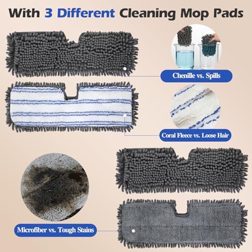 Two Sided Dust Mop for Floor Cleaning, 360°Microfiber Mop - Image 2