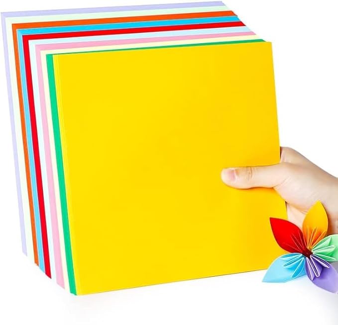 2 Pack 10 Colors Origami Paper Double Sided Color 100 Sheets Square Easy Fold Paper for Beginner (Centimeters, 25x25)