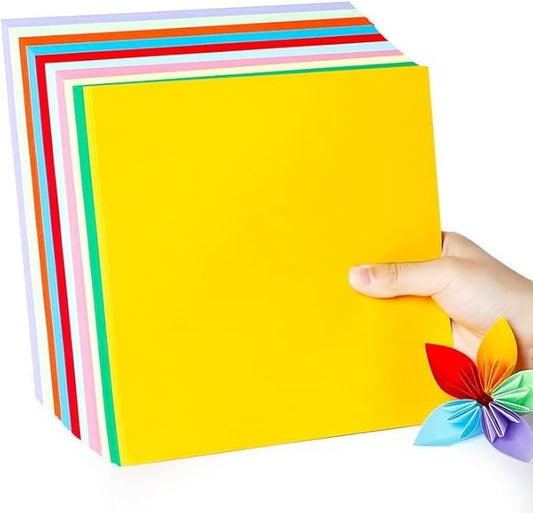 2 Pack 10 Colors Origami Paper Double Sided Color 100 Sheets Square Easy Fold Paper for Beginner (Centimeters, 25x25)