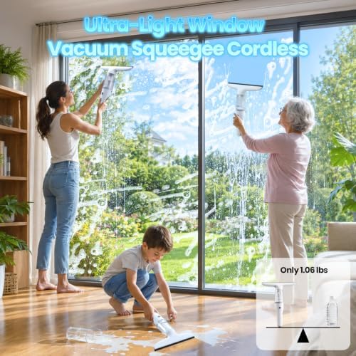 Window Vacuum Squeegee, 1.06lb 2000Pa Electric Window Cleaner Tool - Image 4