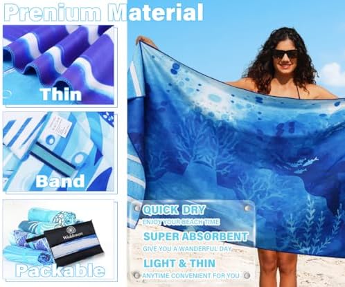 Widdonen Microfiber Beach Towel, Extra Large 2 Pack-71x32 - Image 4