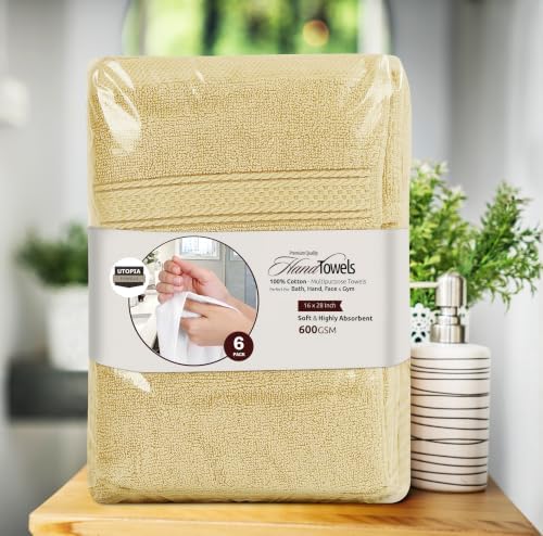 Utopia Towels 6 Pack Premium Hand Towels, 16x28 in, 600 GSM Cotton - Image 6