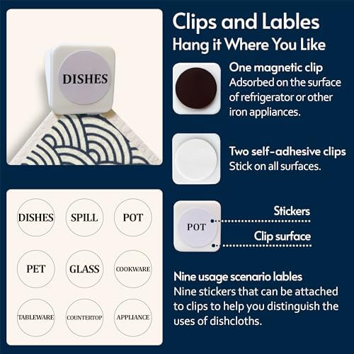 Eulnars Swedish Dishcloths for Kitchen, 8 Pack Japanese Pattern Reusable Paper - Image 7