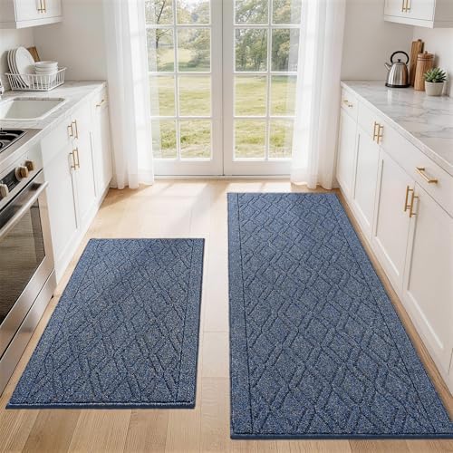 COSY HOMEER Kitchen Rugs Sets of 2 Non-Slip Washable, 60x24Inch/35X24Inch by COSYHOMEER