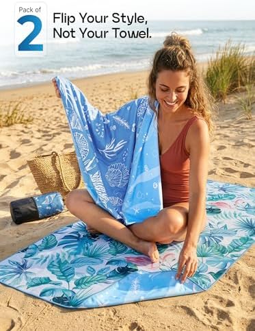 Utopia Towels Thin Lightweight Microfiber Beach Towel 2 Pack 32x71 Inch - Image 3