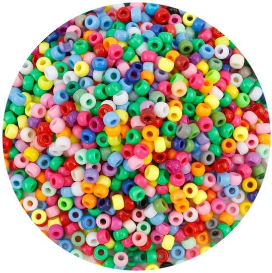 Pony Beads 4000 Pcs, Acrylic Plastic, Cylindrical, Loose Beads by anpiwshjo